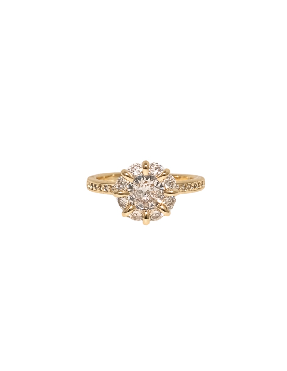 Anillo de 18 k de zirconia chapa de oro 2