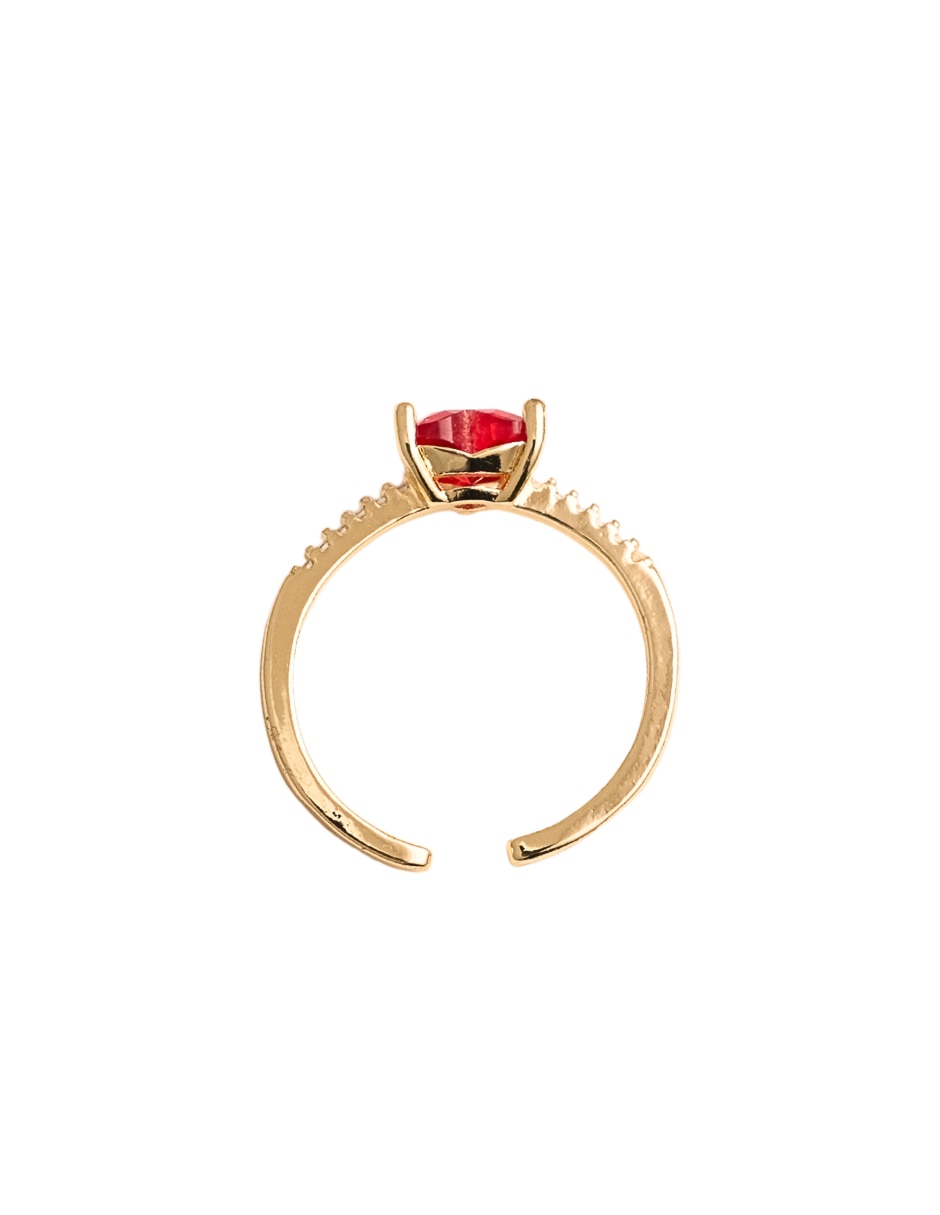 Anillo de corazón 18 k zirconia chapa de oro