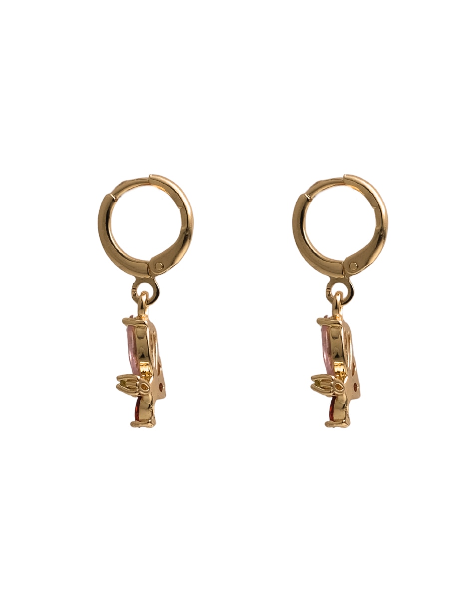 Arracadas de mariposa 844 18 k con acabado chapa de oro zirconia 2