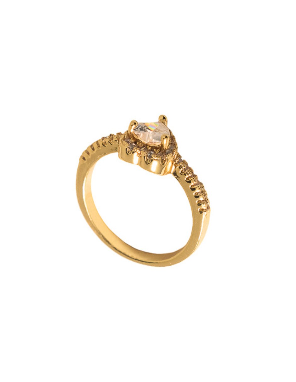 Anillo de corazón 18 K de chapa de oro 4