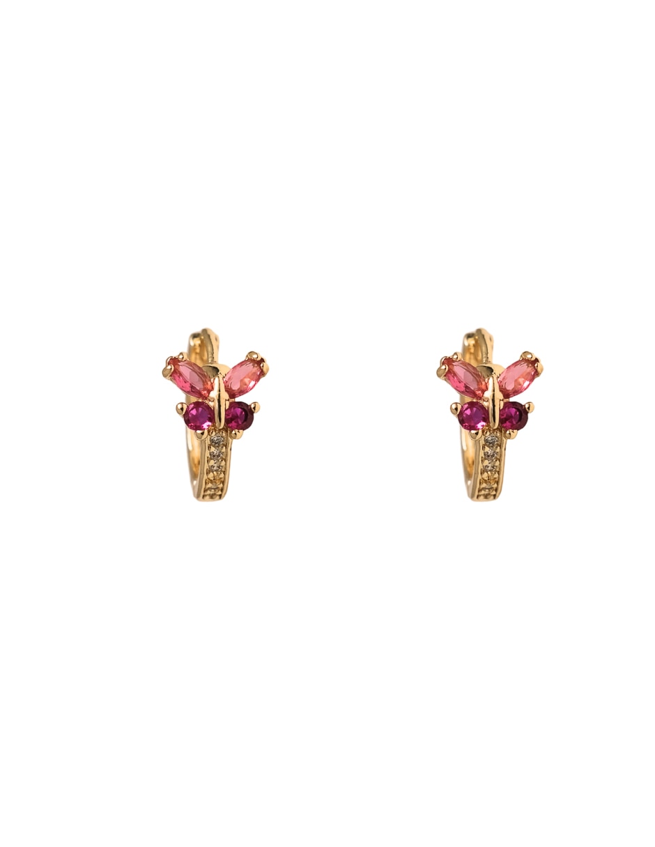 Arracadas de mariposa 844 18 k con acabado chapa de oro 1