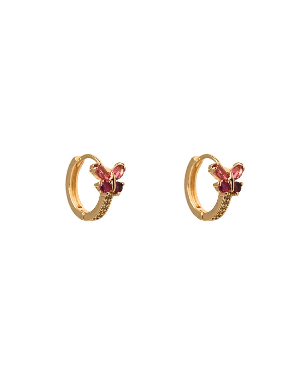 Arracadas de mariposa 844 18 k con acabado chapa de oro Arracadas de mariposa 844 18 k con acabado chapa de oro