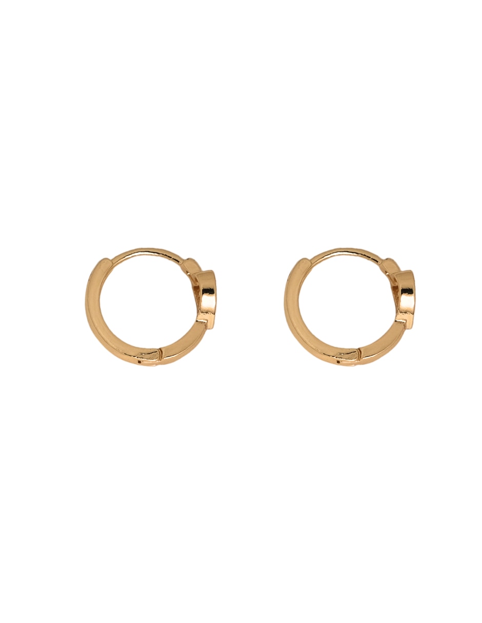 Arracadas de corazón 844 18 k con acabado chapa de oro zirconia 3