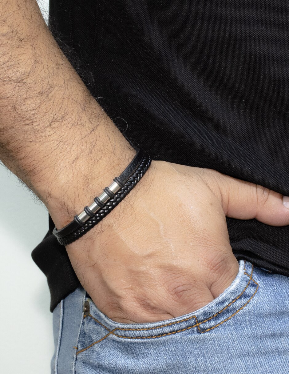 Pulsera de piel acabado pulido 3