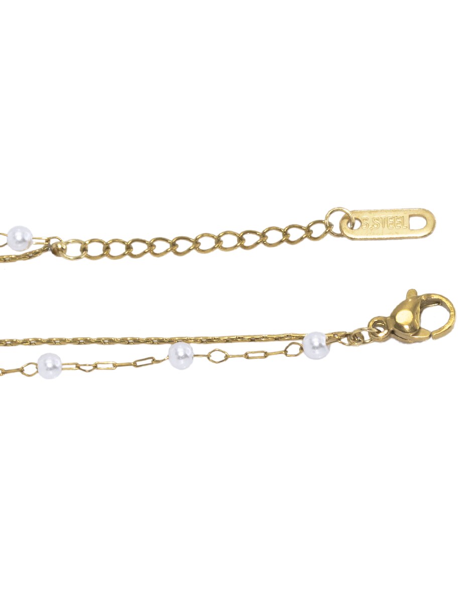 Pulsera con perla Dama acabado pulido 2