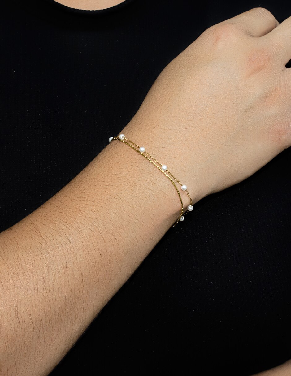 Pulsera con perla Dama acabado pulido 3