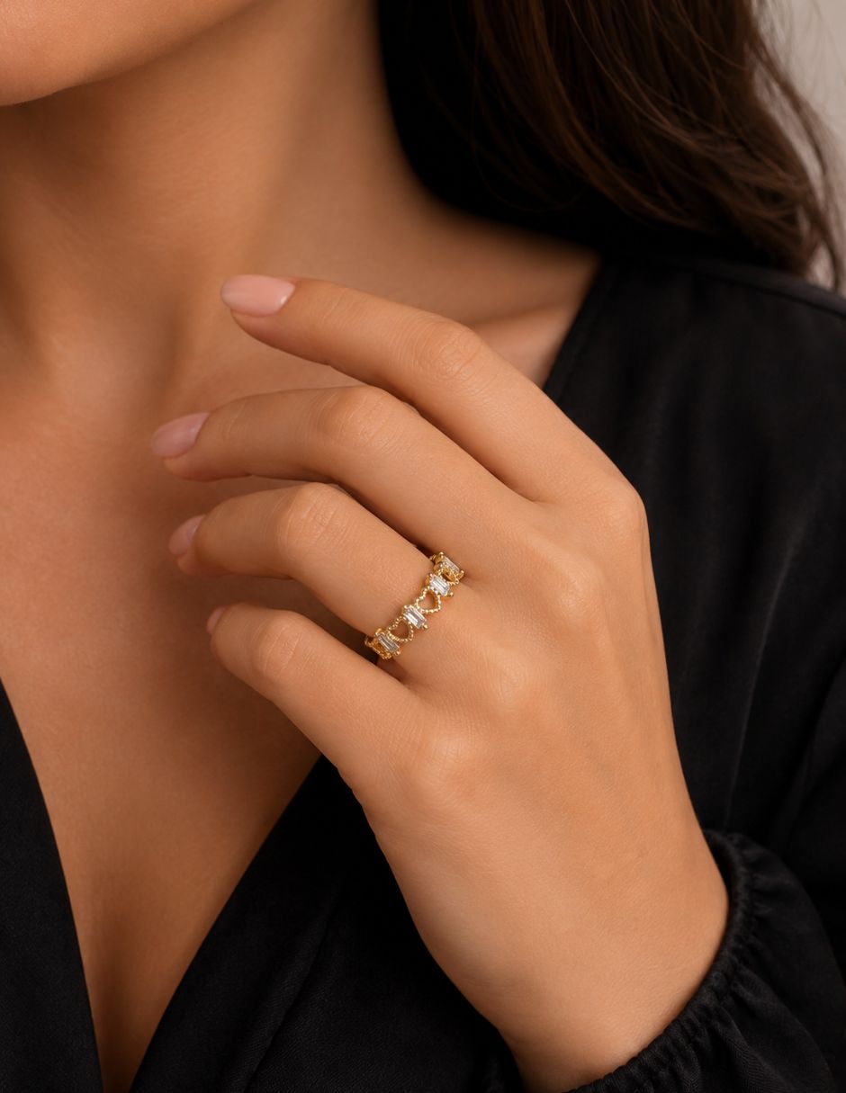 Anillo 14 k baño de oro 2