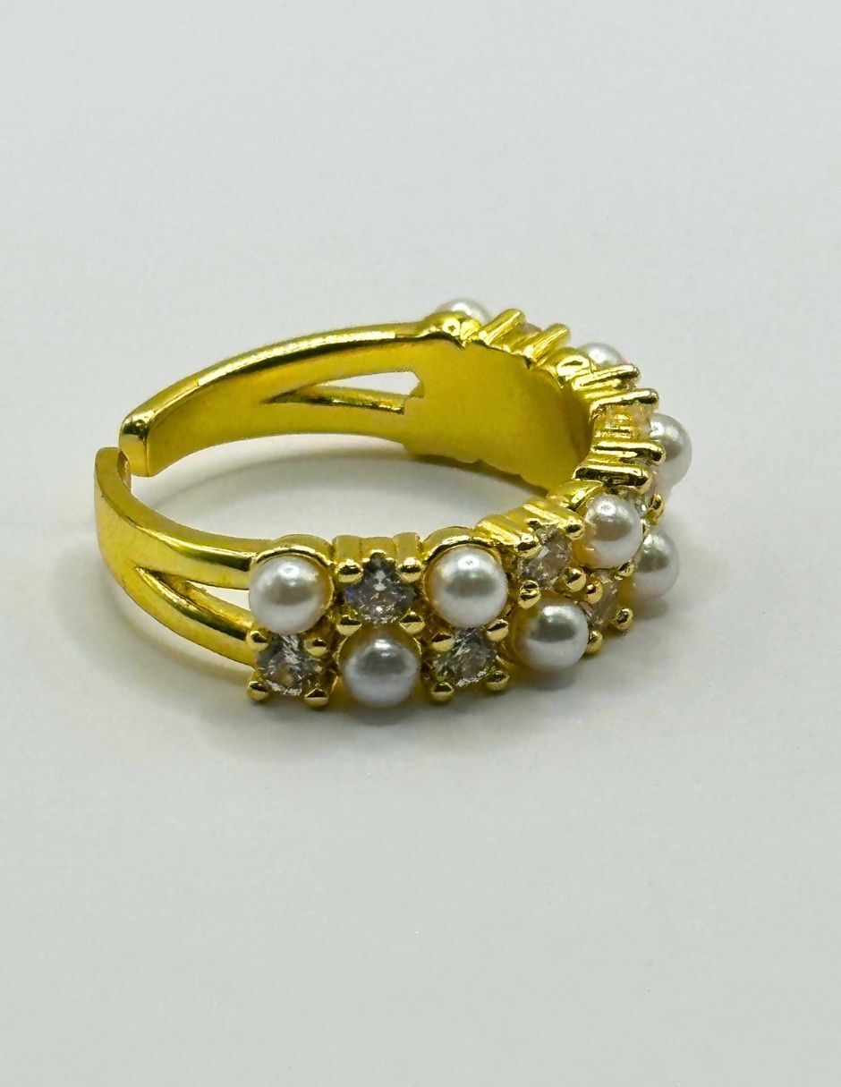 Anillo redondo 14 k baño de oro 4