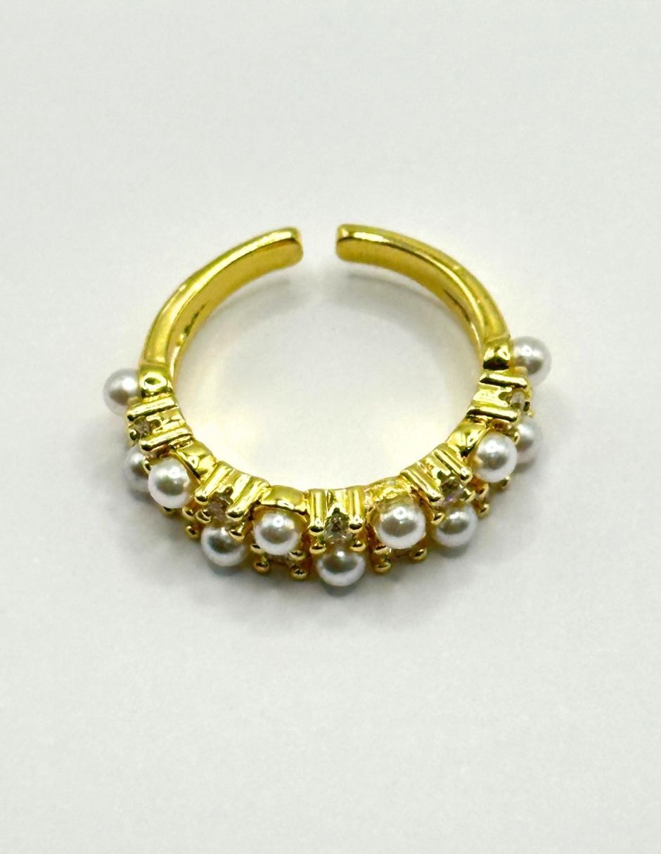 Anillo redondo 14 k baño de oro 3