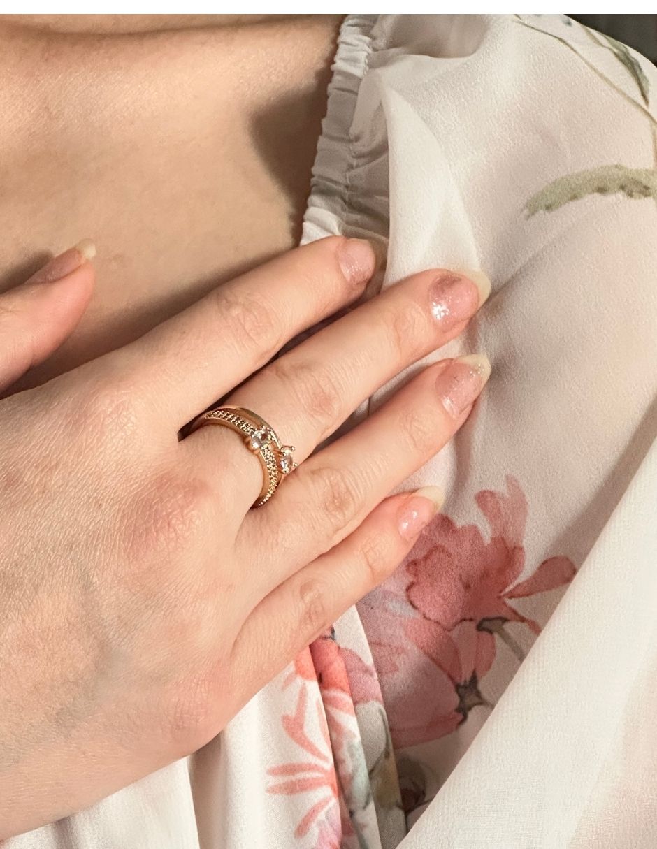 Anillo 14 k baño de oro 3