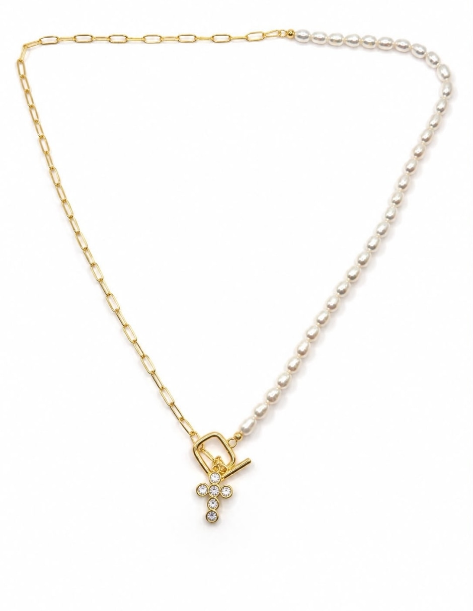 Collar de cruz 14 K