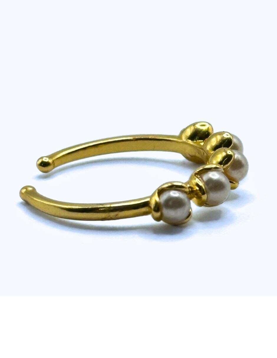 Anillo circular 14 k baño de oro 2