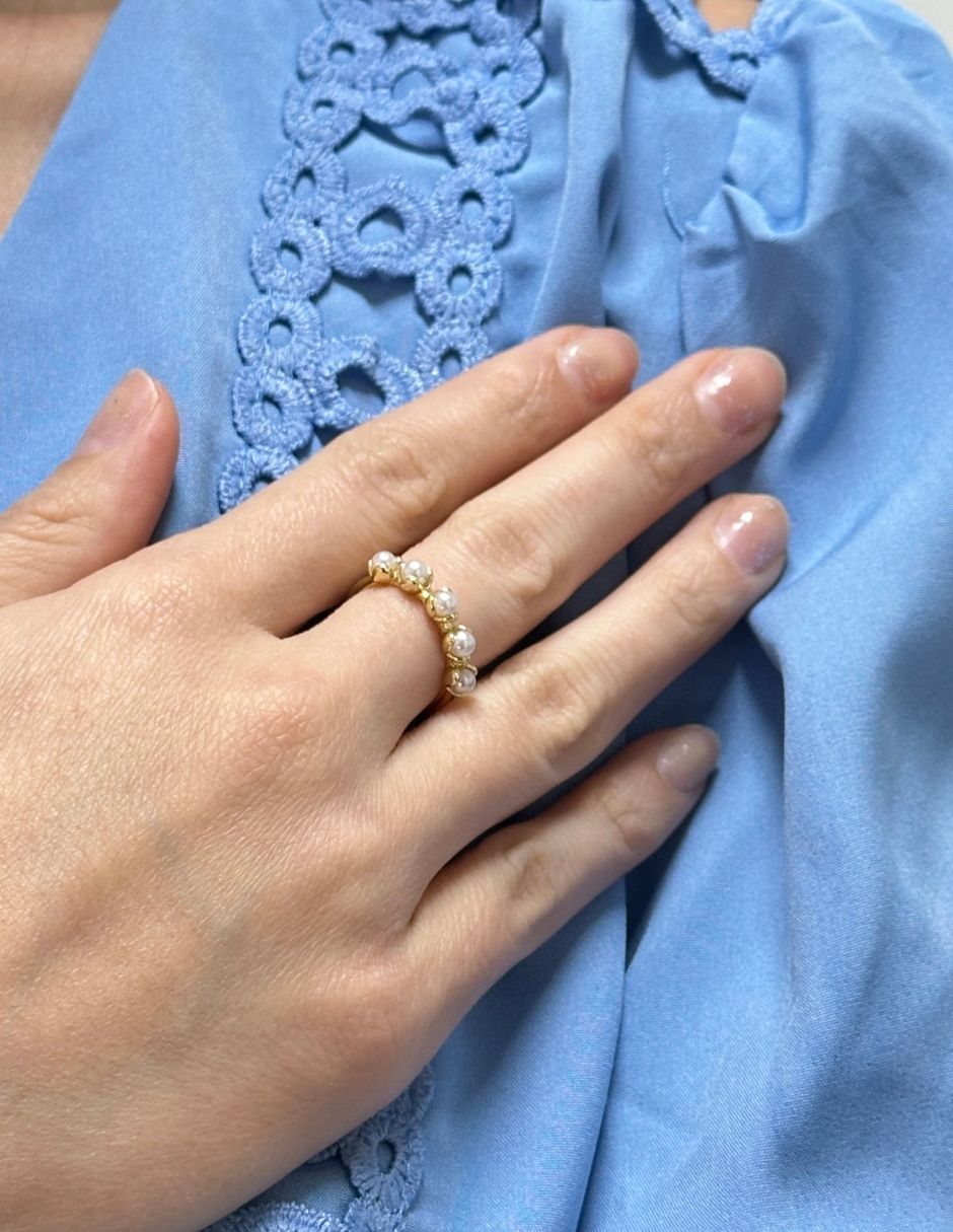Anillo circular 14 k baño de oro 3