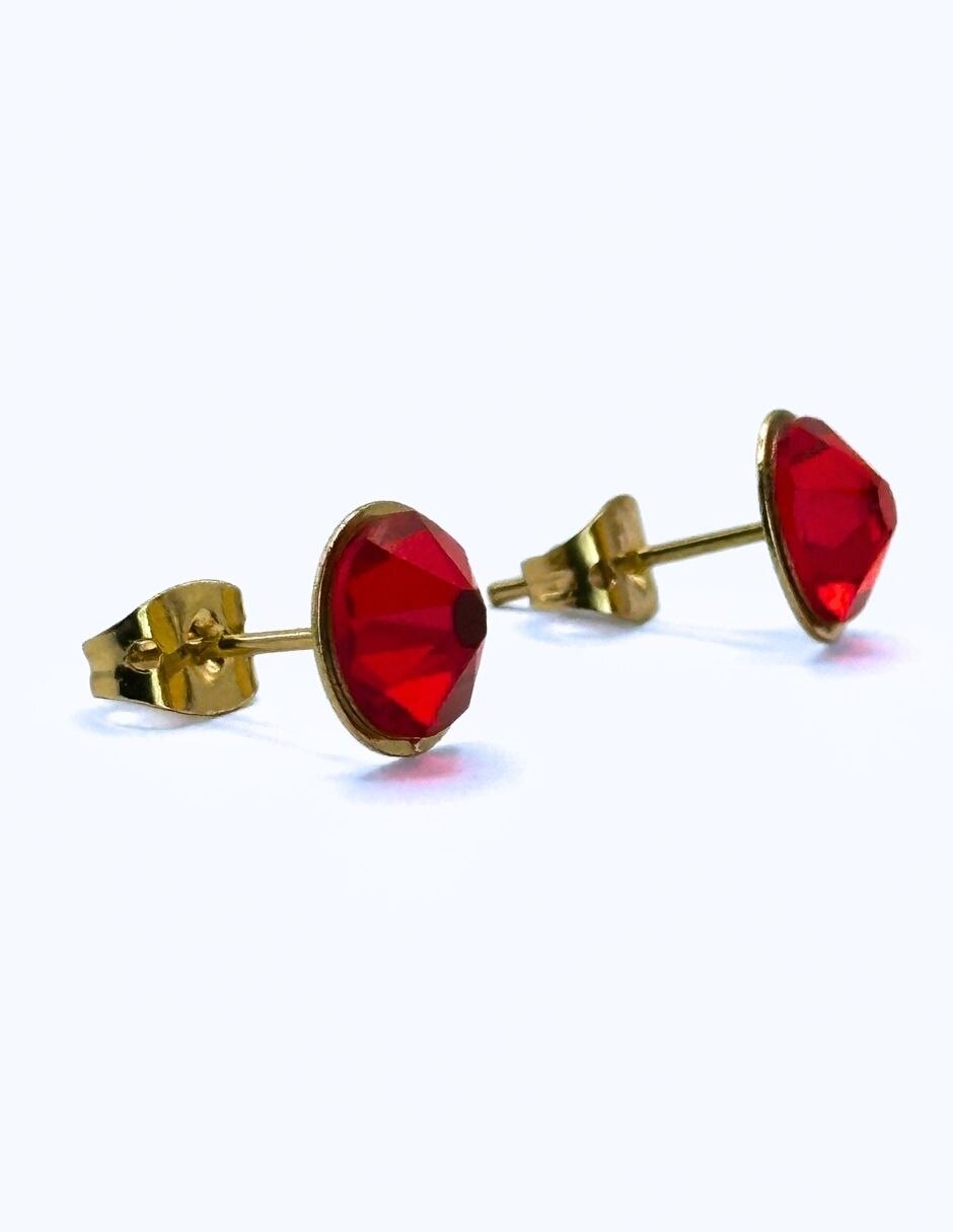 Broqueles circulares con acabado baño de oro 14 K 2