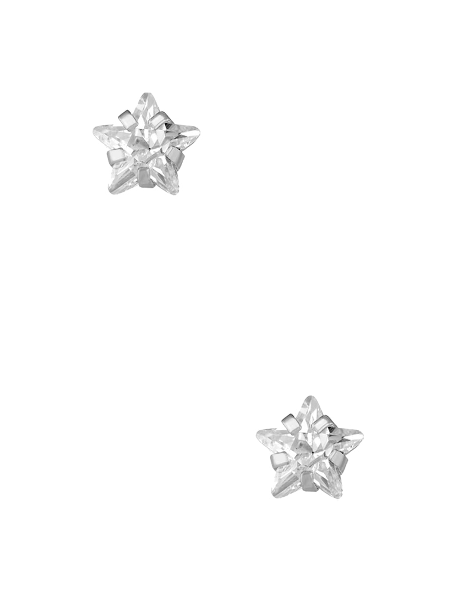 Broqueles de plata p 925 con acabado pulido zirconia