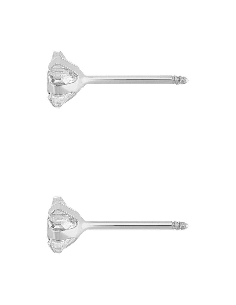 Broqueles de plata p 925 con acabado pulido zirconia 2