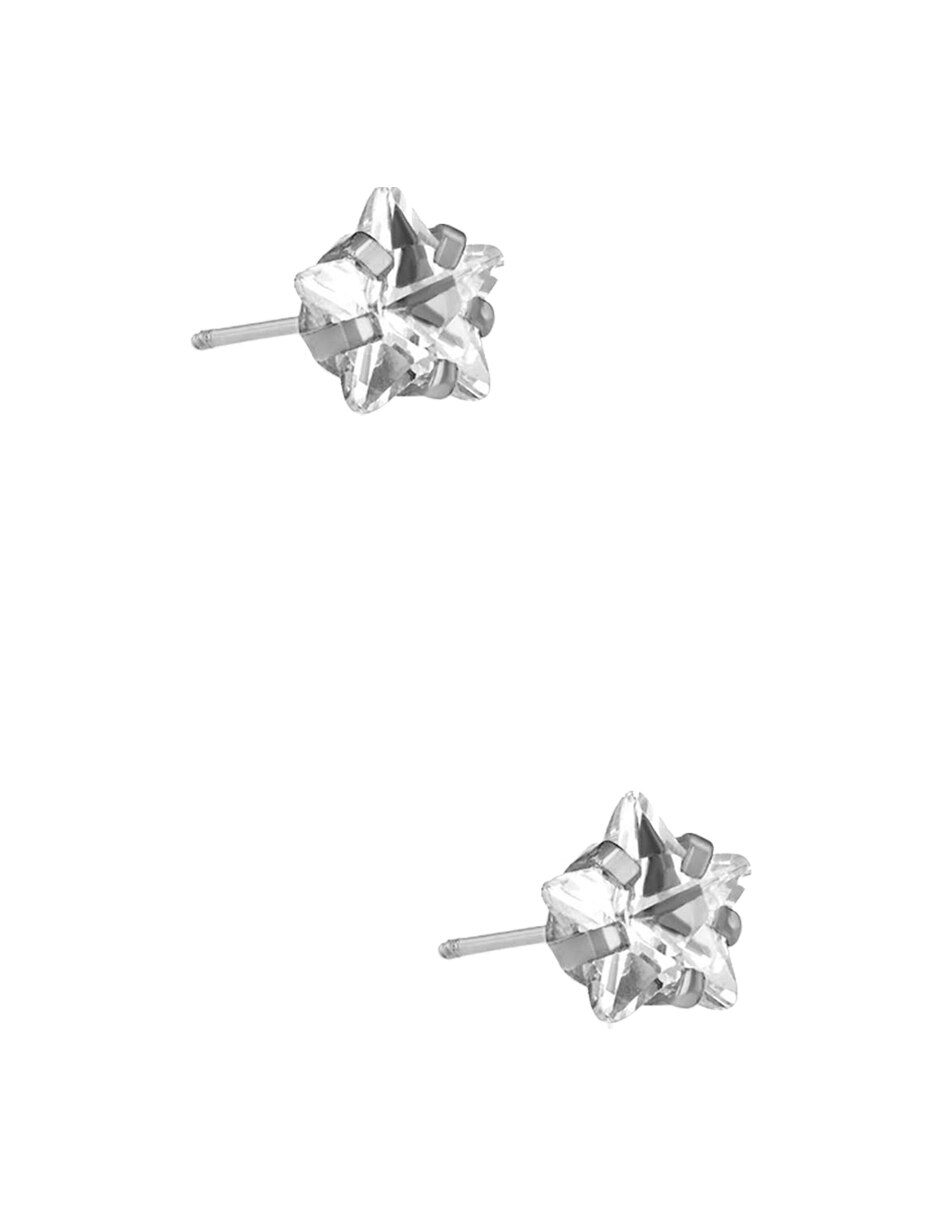 Broqueles de plata p 925 con acabado pulido zirconia 3
