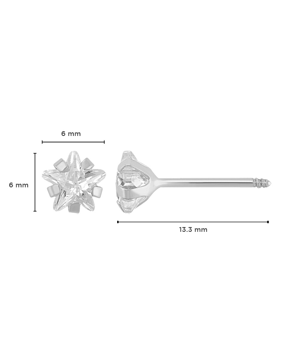 Broqueles de plata p 925 con acabado pulido zirconia 4