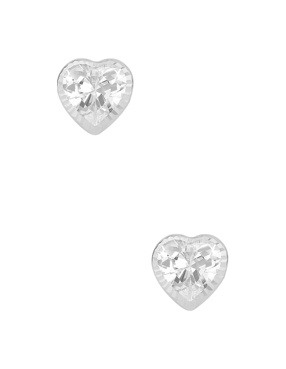 Broqueles de plata p 925 con acabado diamantado zirconia