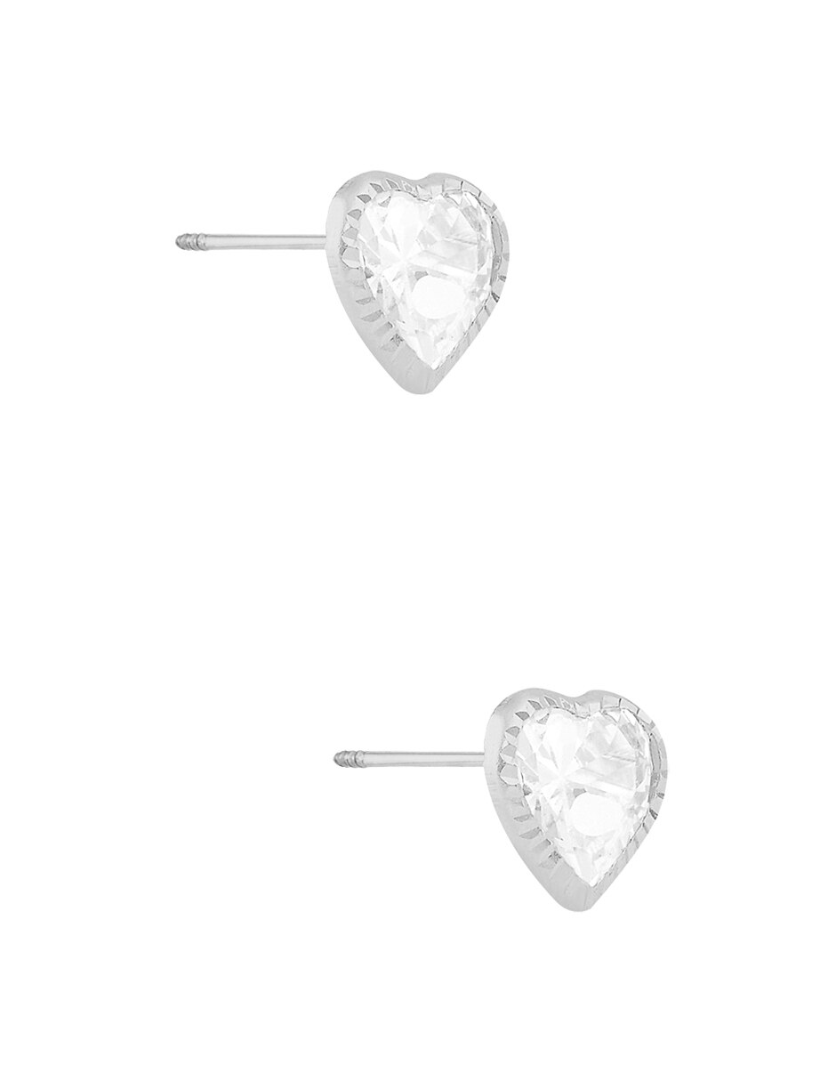 Broqueles de plata p 925 con acabado diamantado zirconia 3
