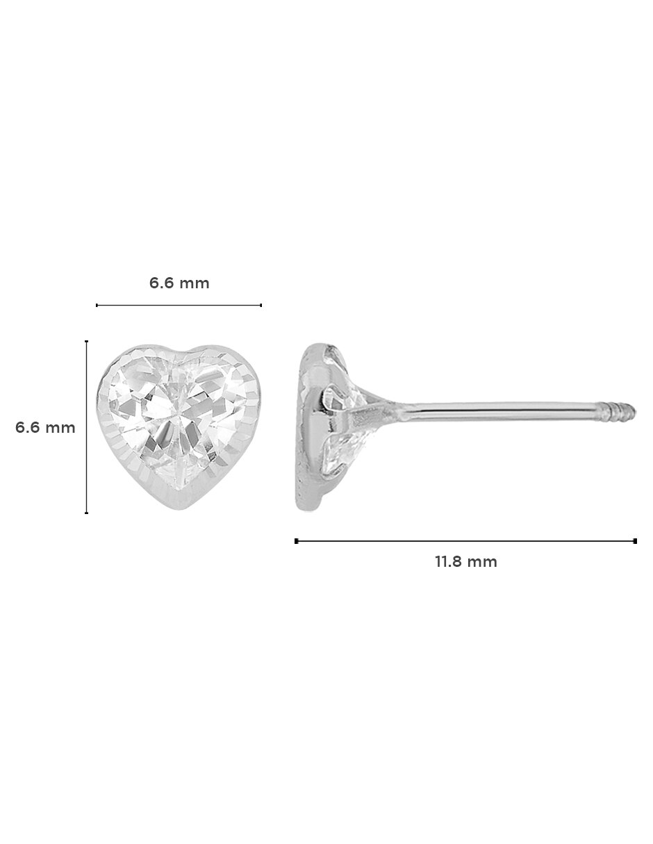 Broqueles de plata p 925 con acabado diamantado zirconia 4