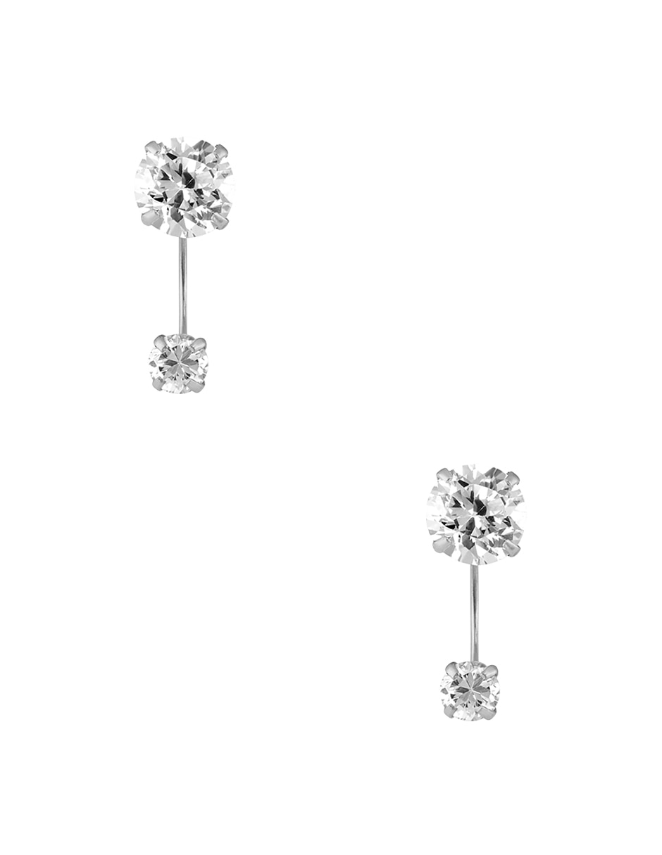 Broqueles de plata p 925 con acabado pulido zirconia