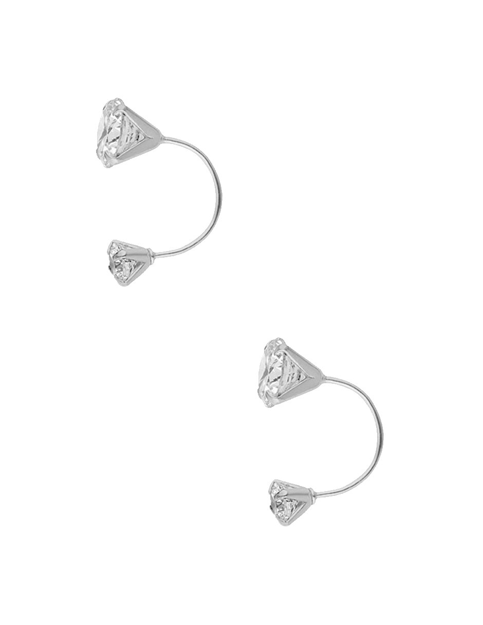Broqueles de plata p 925 con acabado pulido zirconia 2