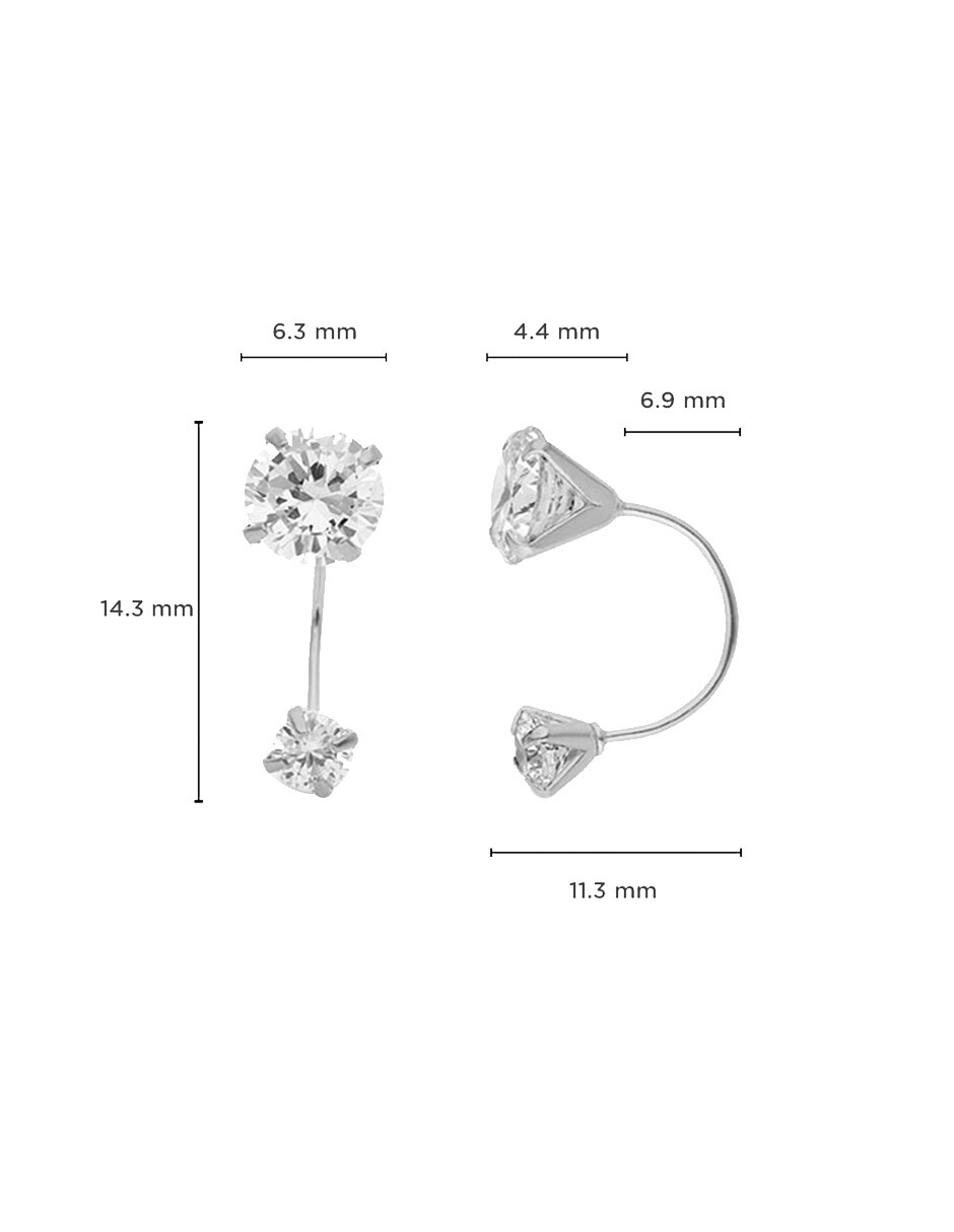 Broqueles de plata p 925 con acabado pulido zirconia 4