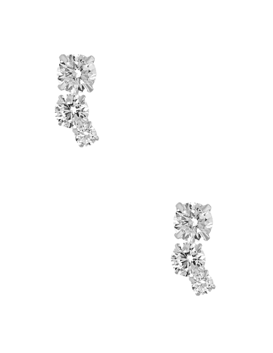Broqueles de plata p 925 con acabado pulido zirconia