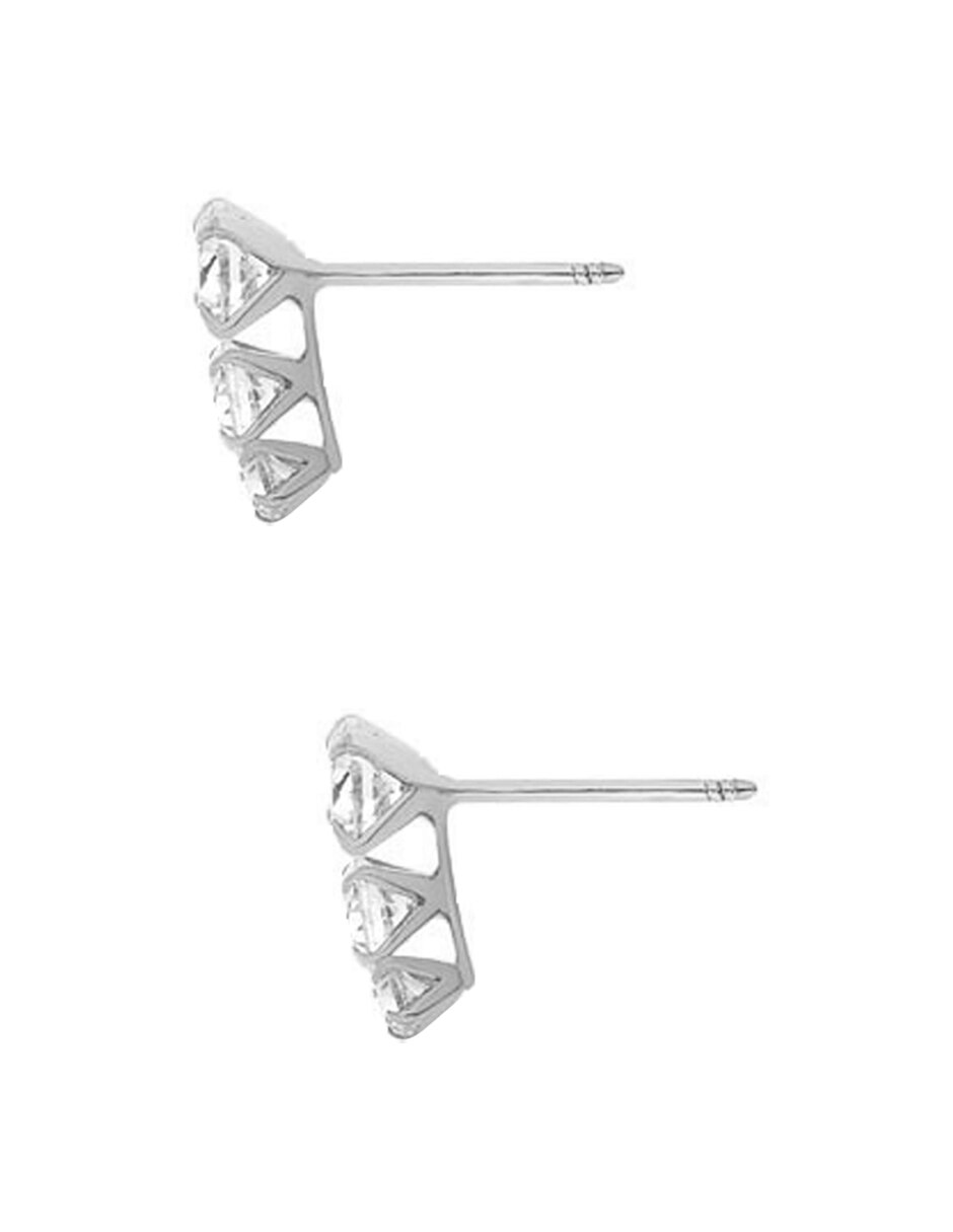 Broqueles de plata p 925 con acabado pulido zirconia 2