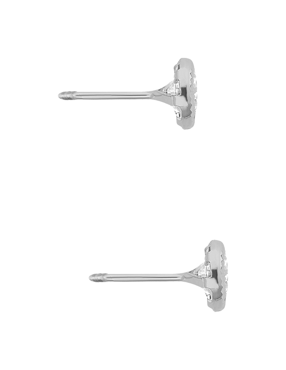 Broqueles redondos de plata P 925 con acabado diamantado 2