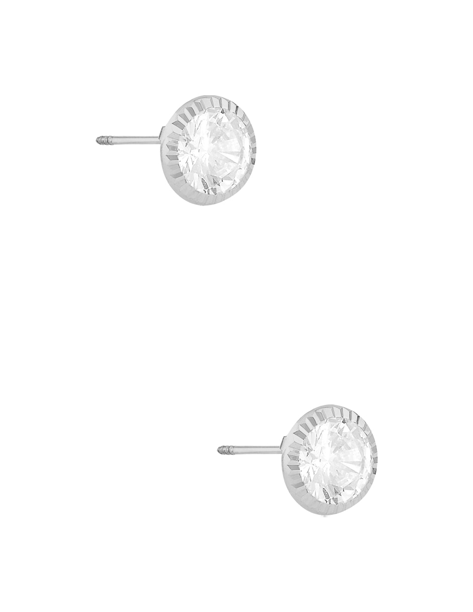 Broqueles redondos de plata P 925 con acabado diamantado 3