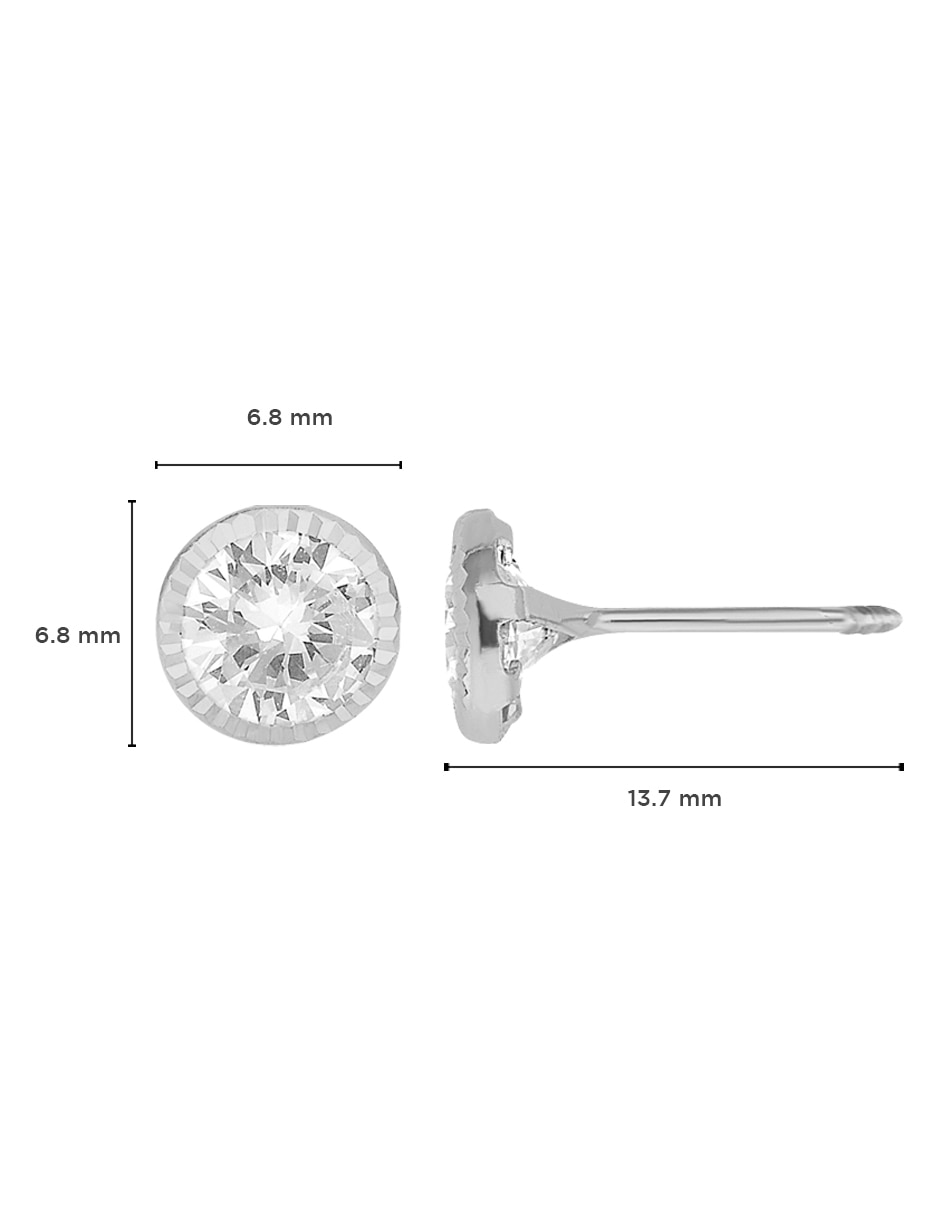 Broqueles redondos de plata P 925 con acabado diamantado 4