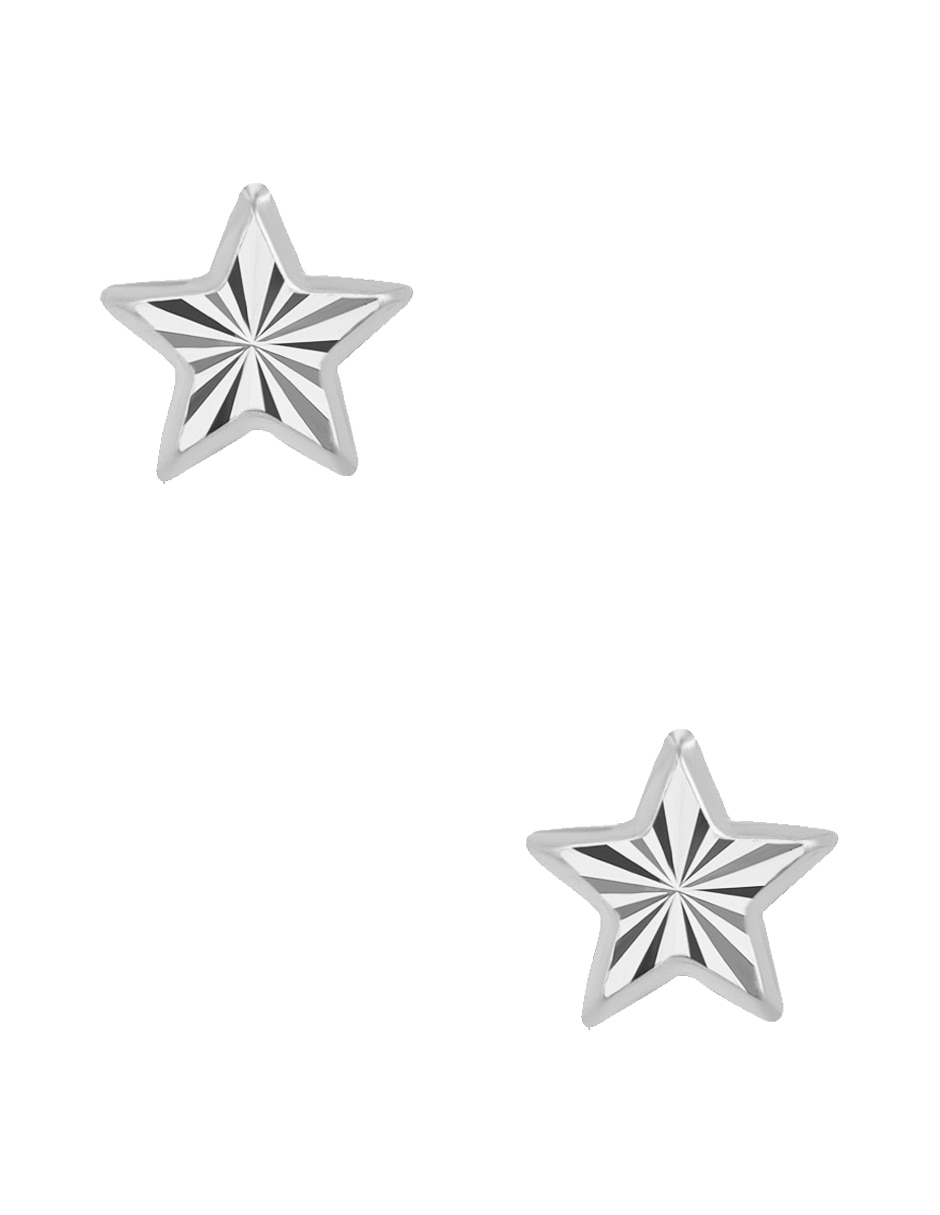 Broqueles de plata p 925 con acabado diamantado