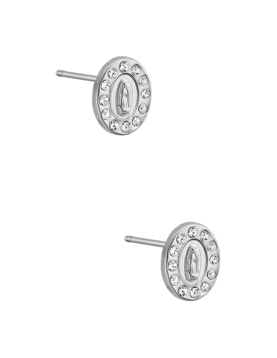 Broqueles de plata p 925 con acabado pulido zirconia 2