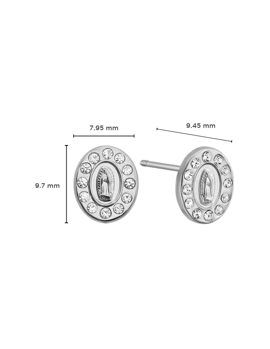 Broqueles de plata p 925 con acabado pulido zirconia 3
