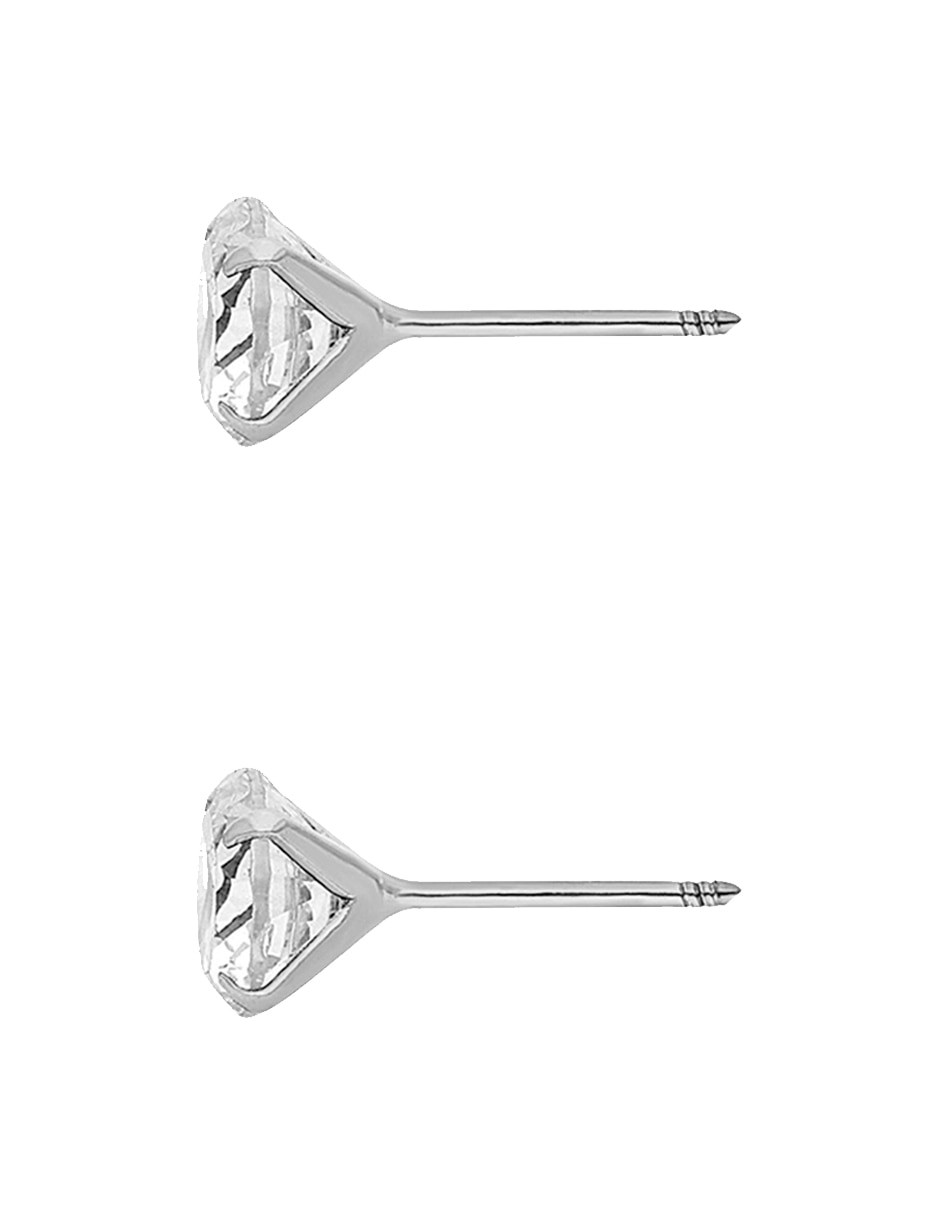 Broqueles de plata p 925 con acabado pulido zirconia 2