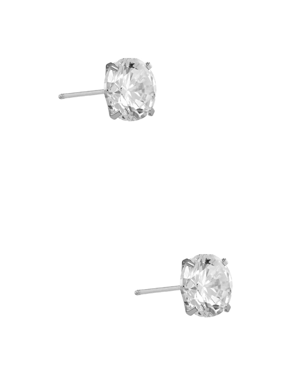 Broqueles de plata p 925 con acabado pulido zirconia 3