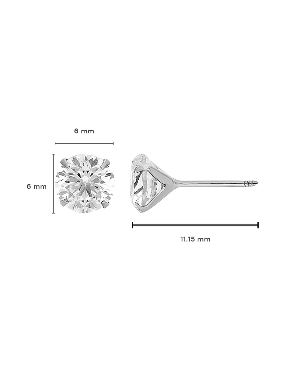 Broqueles de plata p 925 con acabado pulido zirconia 4