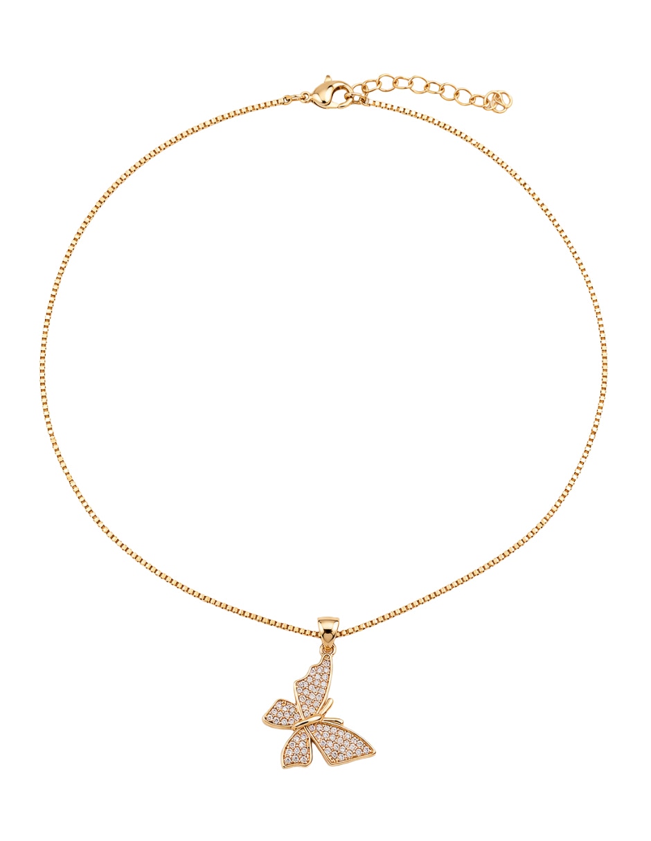 Collar Mariposa de Latón 18 K Collar Mariposa de Latón 18 K
