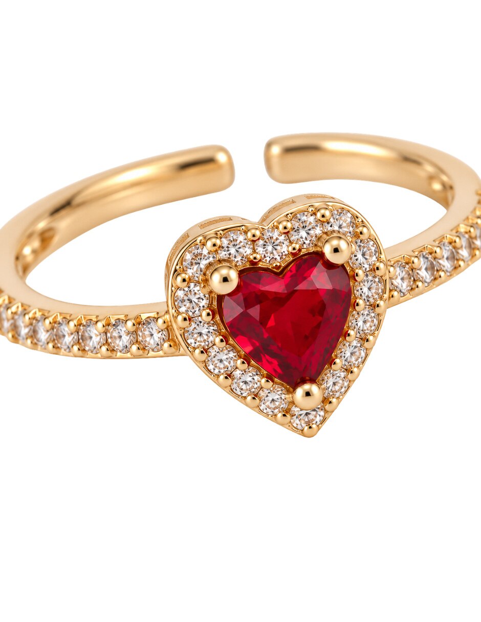 Anillo 844 18 k de latón zirconia baño de oro 2
