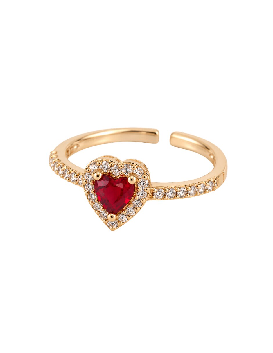 Anillo 844 18 k de latón zirconia baño de oro 3
