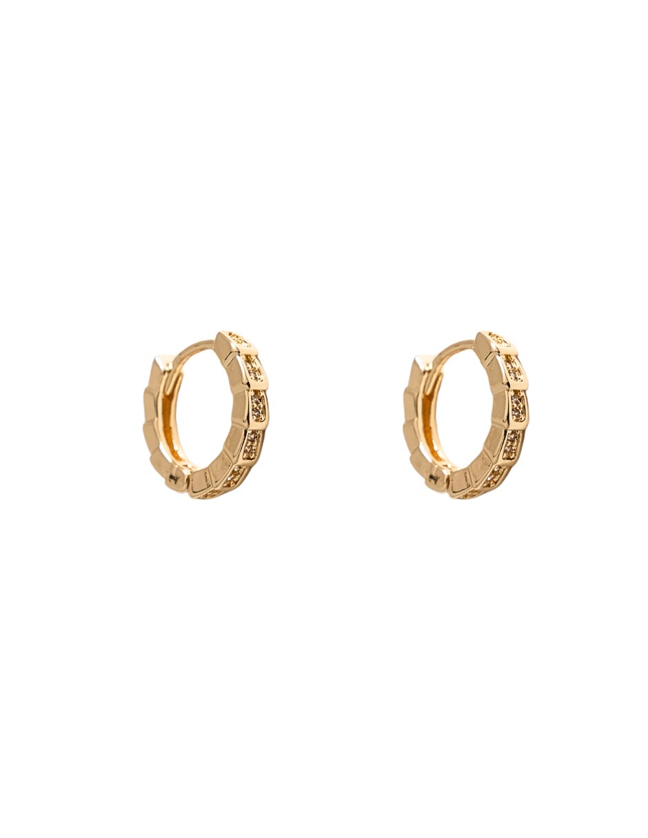Arracadas 18 k con acabado Baño de oro zirconia 2