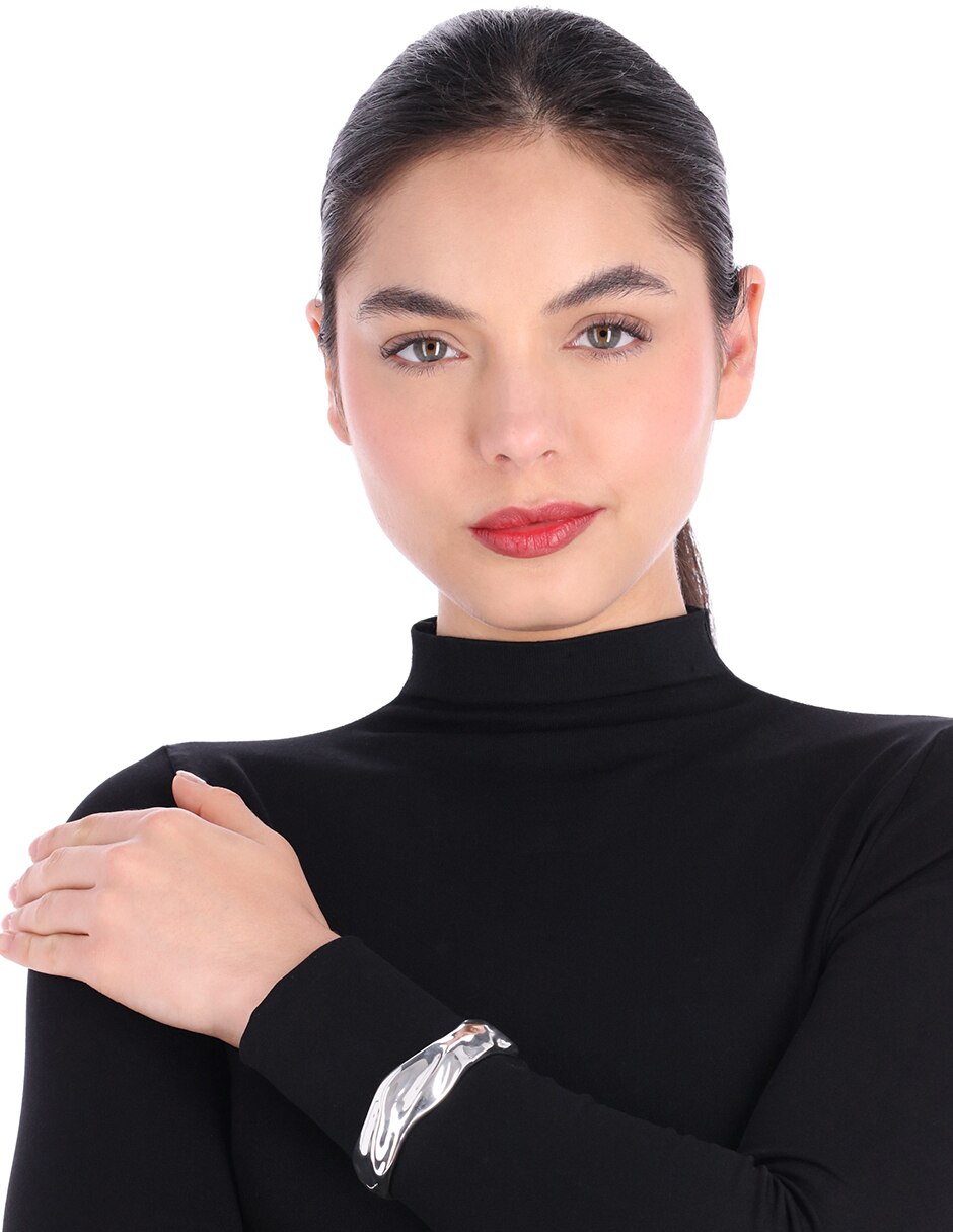 Pulsera silver molten metal 2