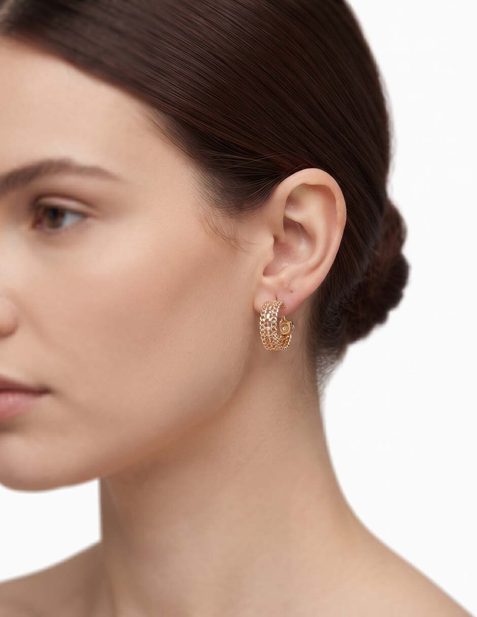 Aretes cortos especial edición de aleación metálica con acabado pulido 3