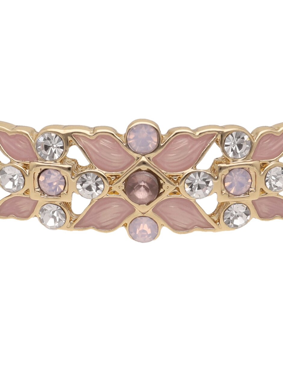 Pulsera con cristal box stone bangle - gld/pnk 3